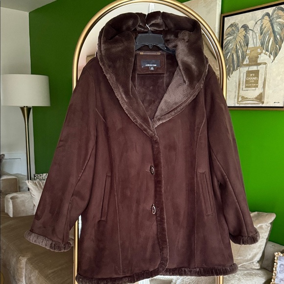 Jones New York Chocolate Teddy Jacket - Picture 1 of 10